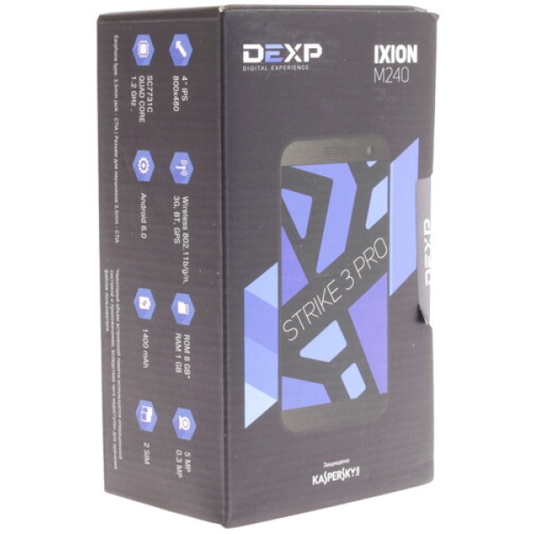 Смартфон DEXP Ixion M240 Strike 3 Pro Rose [4" 8Gb 4x1.3Ghz/1024Mb/800x480/IPS/2SIM/3G/GPS/Cam5AF/1400mAh/Android 6.0]