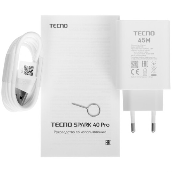 6.78" Смартфон Tecno SPARK 40 Pro 256 ГБ зеленый