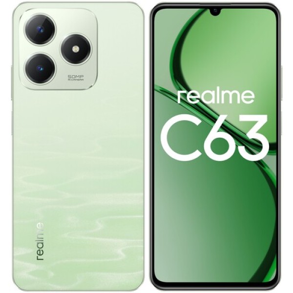 6.74" Смартфон realme C63 256 ГБ зеленый