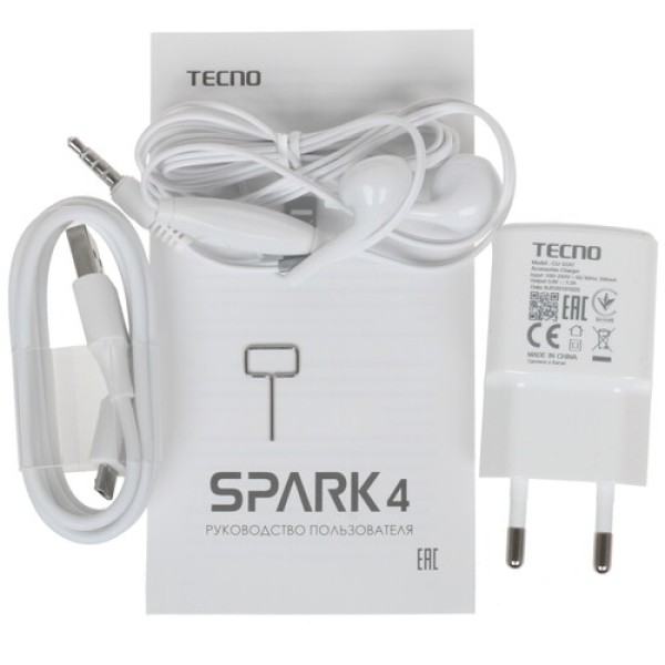 Смартфон Tecno Spark 4 Air 6.088" 32Gb Misty Grey MT6761/4x2,0Ghz/2048Mb/1560x720/2SIM/LTE/Cam13+0.8/3000mAh/Android 9