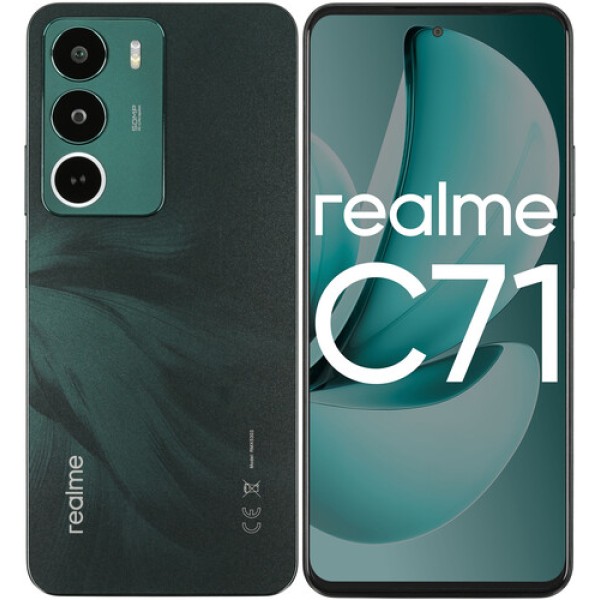 6.67" Смартфон realme C71 256 ГБ зеленый