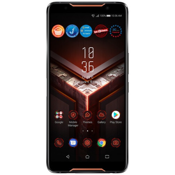 Смартфон Asus ROG Phone ZS600KL 6" 128Gb Black 8(4x2,8Ghz+4x1,8Ghz)/8192Mb/2160х1080/AMOLED/2SIM/LTE/NFC/Cam13+5/4000mAh/Android 8.1
