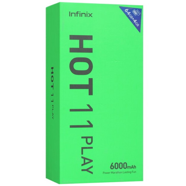 6.82" Смартфон Infinix HOT 11 Play 64 ГБ черный