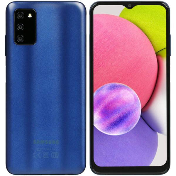 6.5" Смартфон Samsung Galaxy A03s 64 ГБ синий [8x(2.3 ГГц), 4 Гб, 2 SIM, TN, 1600x720, камера 13+2+2 Мп, 4G, GPS, 5000 мА*ч]