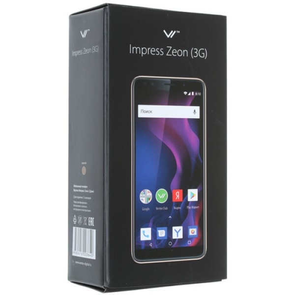 Смартфон Vertex Impress Zeon 5.5" 8Gb Gold 4x1,3Ghz/1024Mb/960x480/IPS/2SIM/3G/Cam8/2300mAh/Android GO