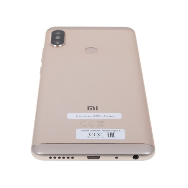 Смартфон Xiaomi Redmi Note 5 3/32Gb [5,99"/LTE/Cam12+5Mpx/4000mAh/Gold]