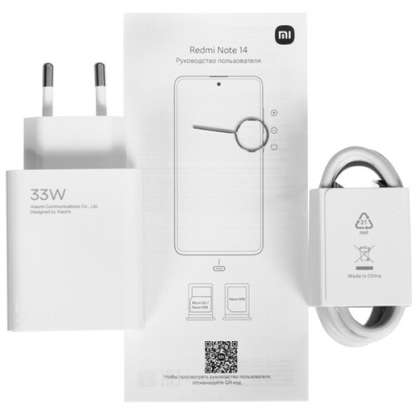 6.67" Смартфон Xiaomi Redmi Note 14 128 ГБ черный