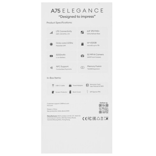 6.78" Смартфон INOI A75 Elegance 512 ГБ черный