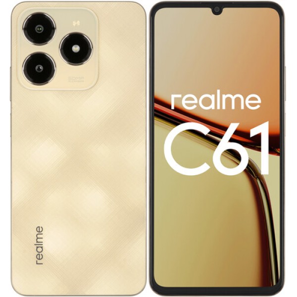 6.74" Смартфон realme C61 256 ГБ золотистый