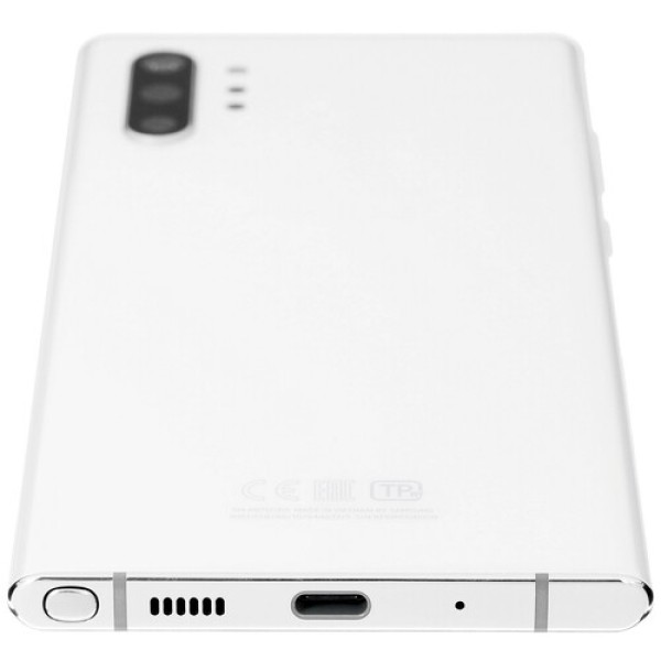 Смартфон Samsung Galaxy Note 10+ 6.8" 256Gb White Exynos9825(2x2.7Ghz+2x2.3Ghz+4x1.95Ghz)/12Gb/3040x1440/dAMOLED/2SIM/LTE/Cam16+12+12/4300mAh/An9