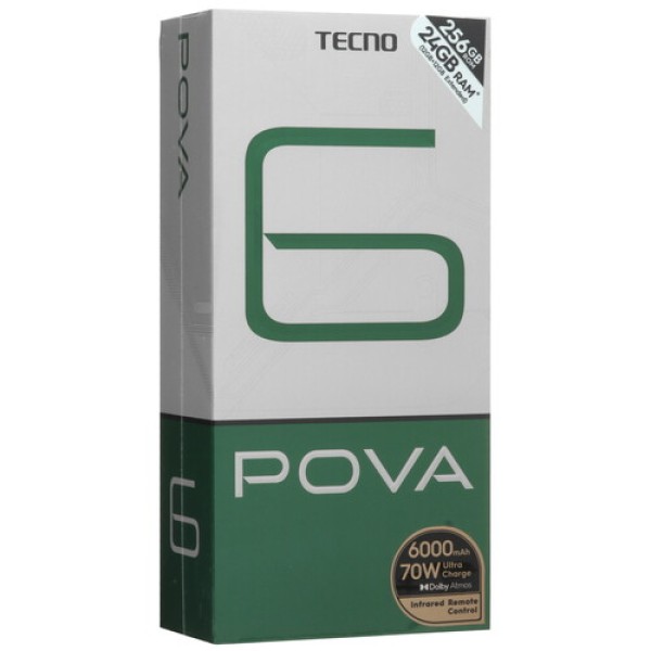6.8" Смартфон Tecno POVA 6 256 ГБ серый