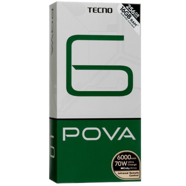 6.8" Смартфон Tecno POVA 6 256 ГБ серый