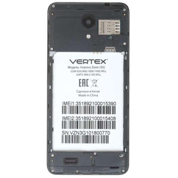 Смартфон Vertex Impress Zeon 5.5" 8Gb Gold 4x1,3Ghz/1024Mb/960x480/IPS/2SIM/3G/Cam8/2300mAh/Android GO