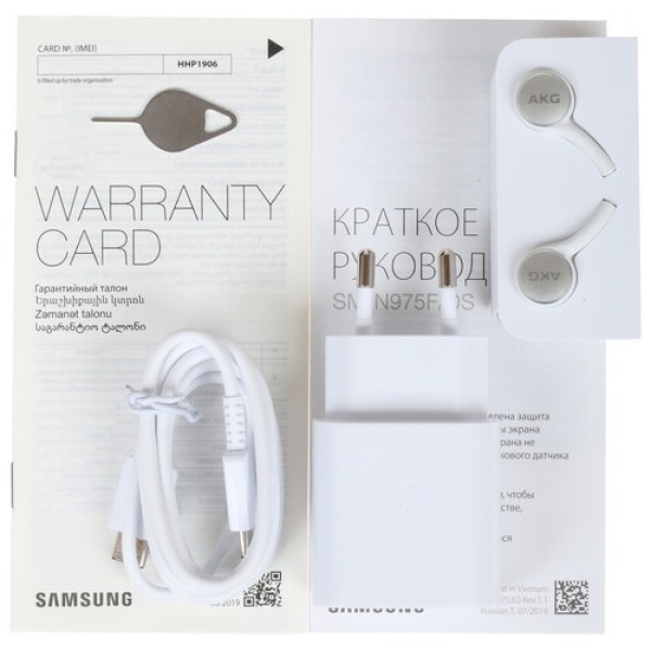 Смартфон Samsung Galaxy Note 10+ 6.8" 256Gb White Exynos9825(2x2.7Ghz+2x2.3Ghz+4x1.95Ghz)/12Gb/3040x1440/dAMOLED/2SIM/LTE/Cam16+12+12/4300mAh/An9
